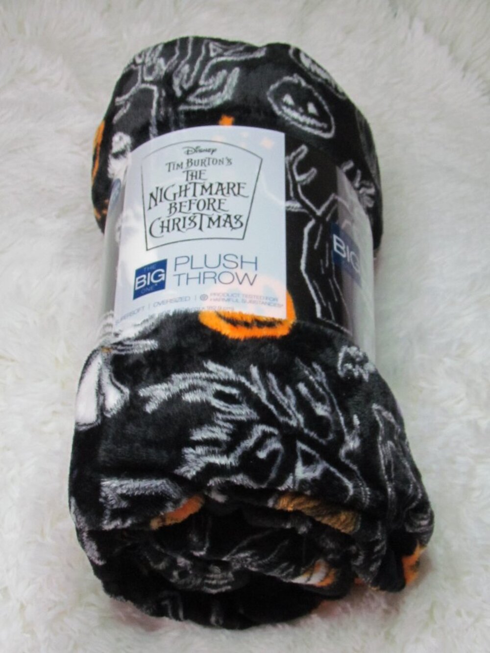 Disney Tim Burton's The Nightmare Before Christmas Big Plush Throw 5' x 6' NEW